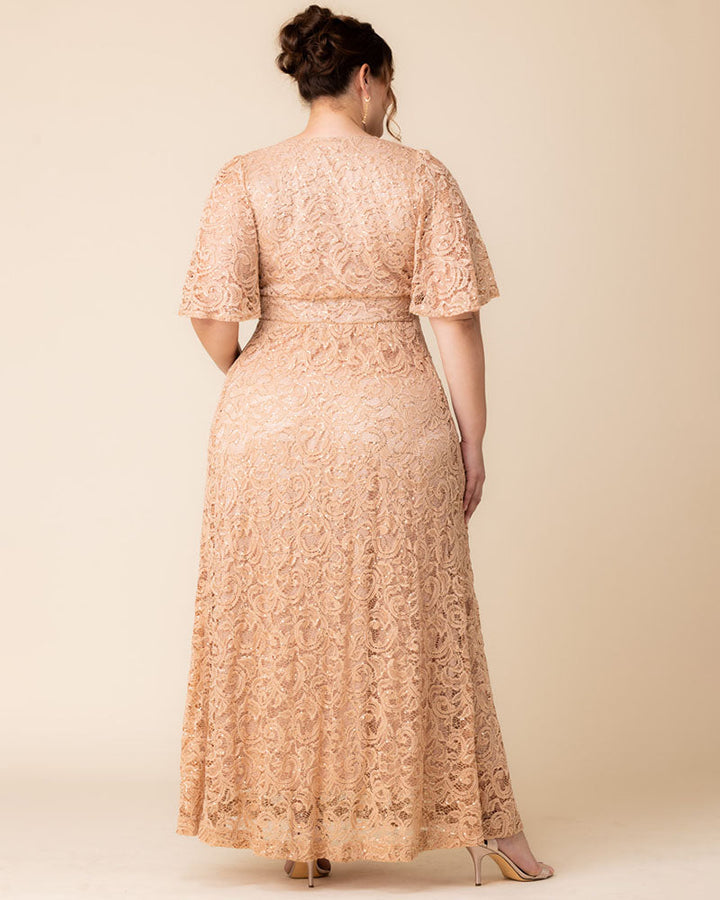Luminous Sequin Lace Long Gown