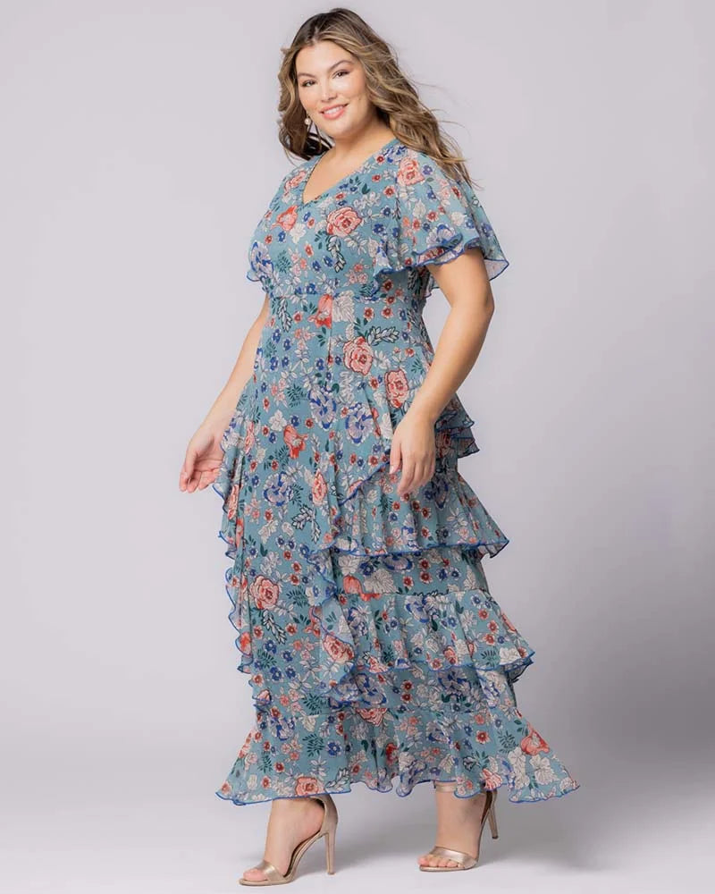 Delete - Tour de Flounce Chiffon Evening Gown - Sale!