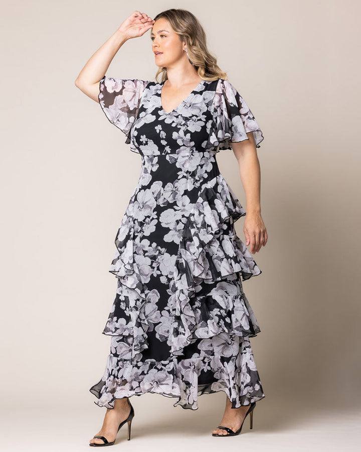 Delete - Tour de Flounce Chiffon Evening Gown - Sale!