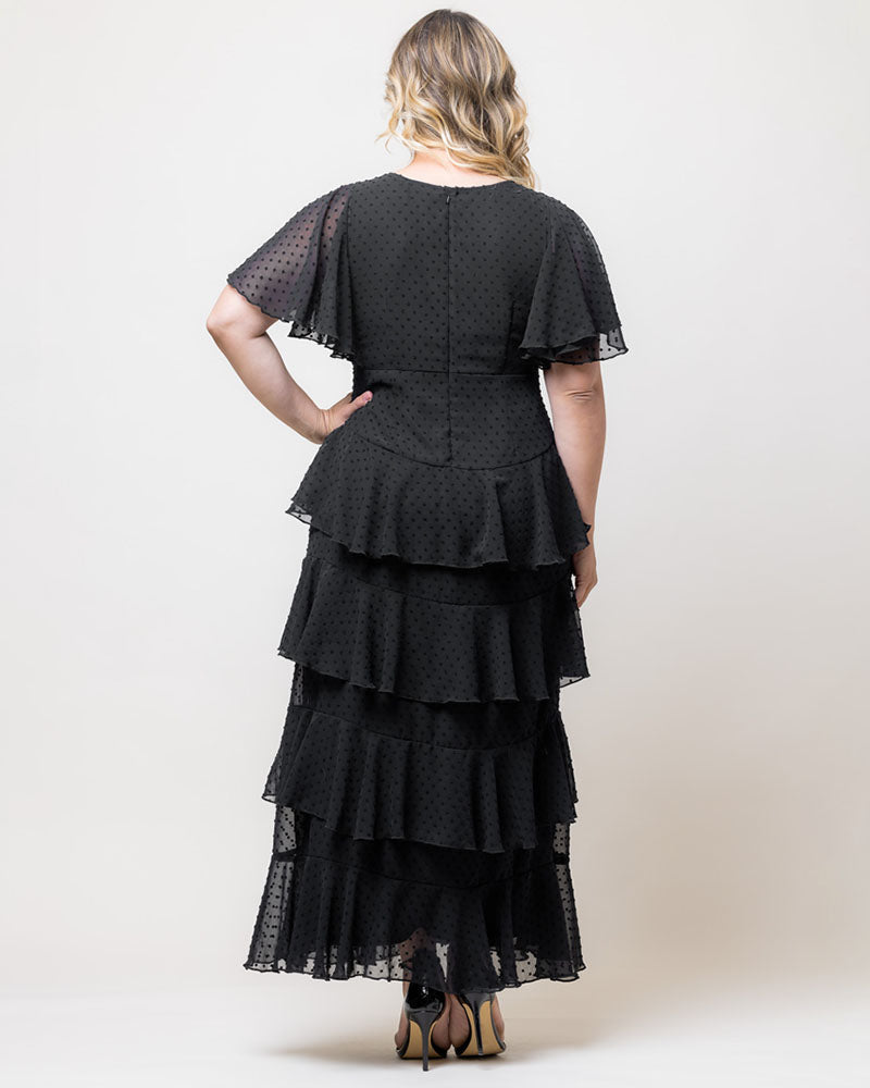 Delete - Tour de Flounce Chiffon Evening Gown - Sale!