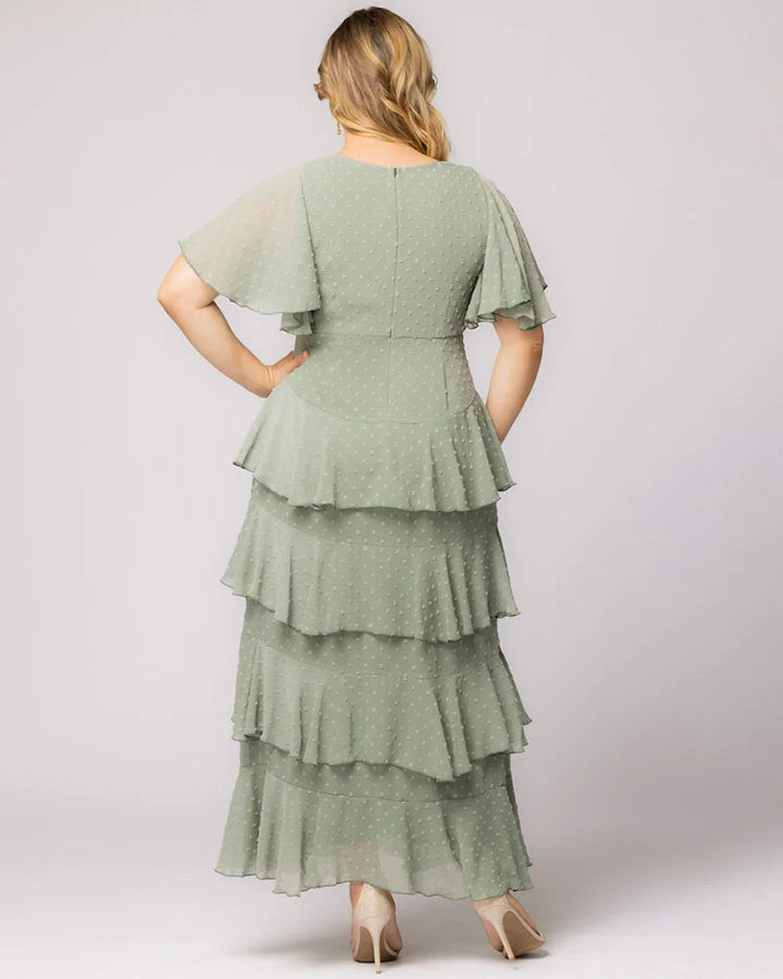 Delete - Tour de Flounce Chiffon Evening Gown - Sale!
