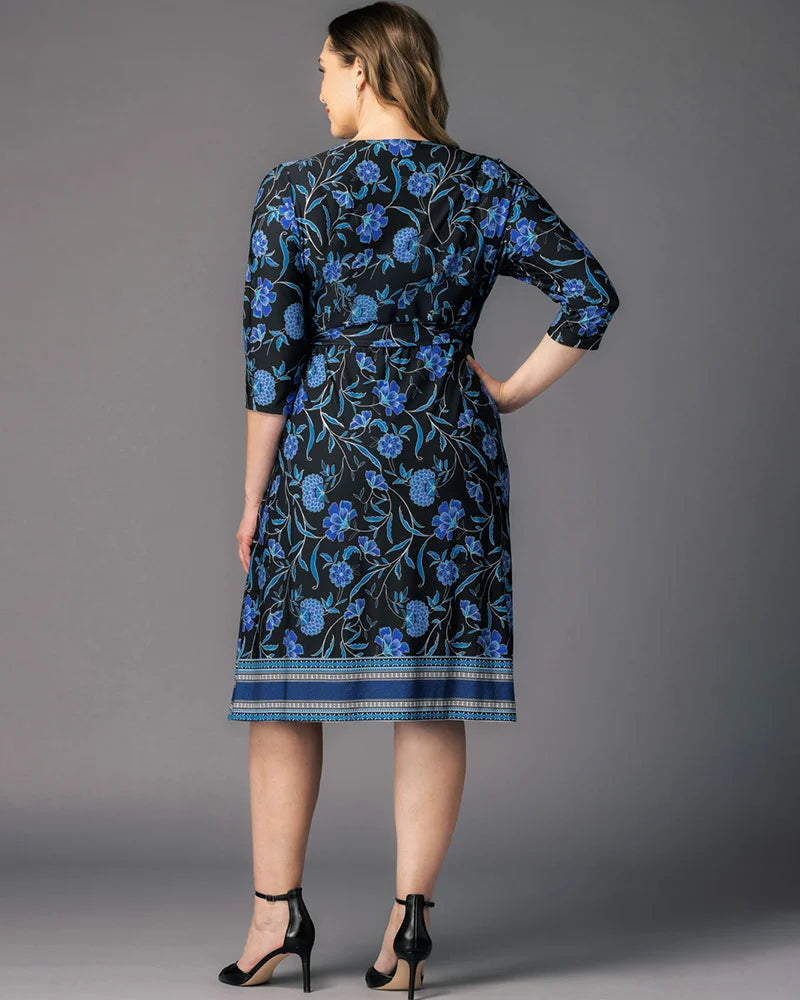 Beguiling Border Print Wrap Dress