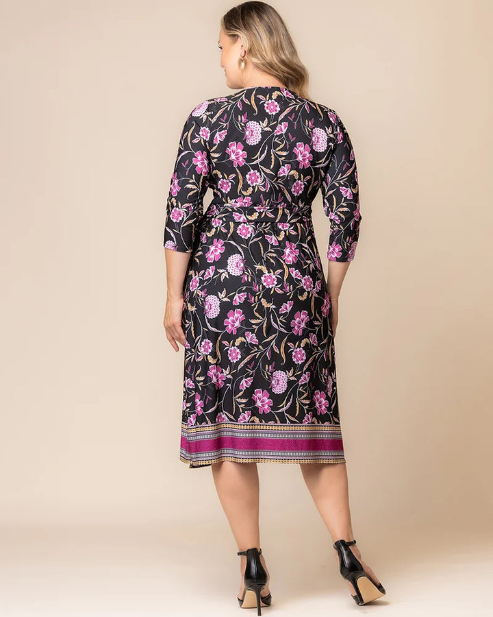 Beguiling Border Print Wrap Dress