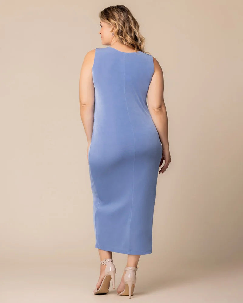 Classic Silky Sleeveless Maxi Tank Dress by Vikki Vi