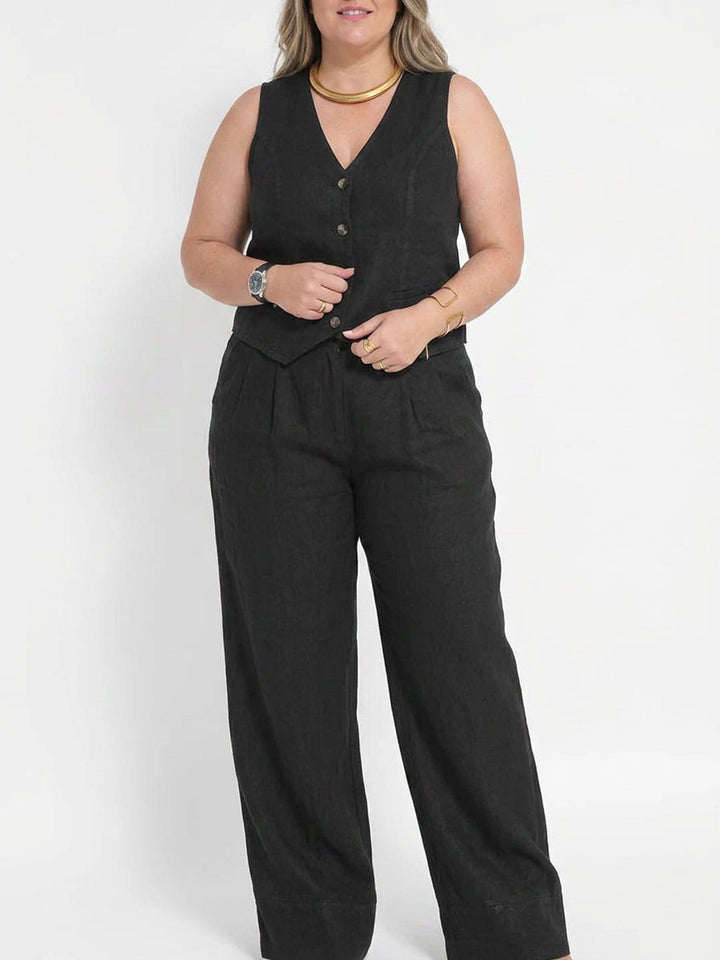 Seraphina  Co-ord Set Elegant Two-Piece With Waistcoat &amp; Pants Wide-Leg