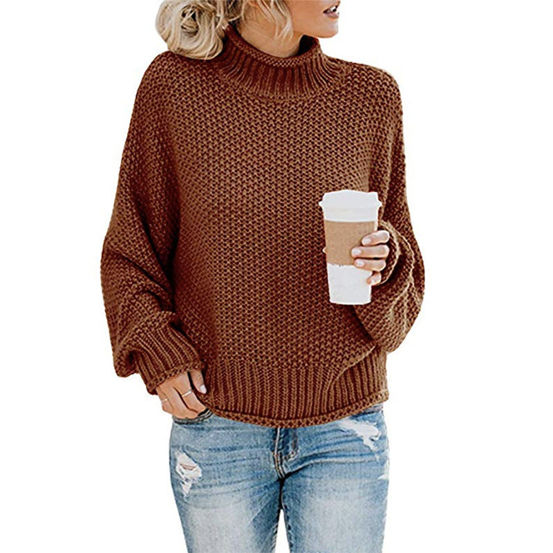 Chunky Turtleneck Sweater with Long Sleeves