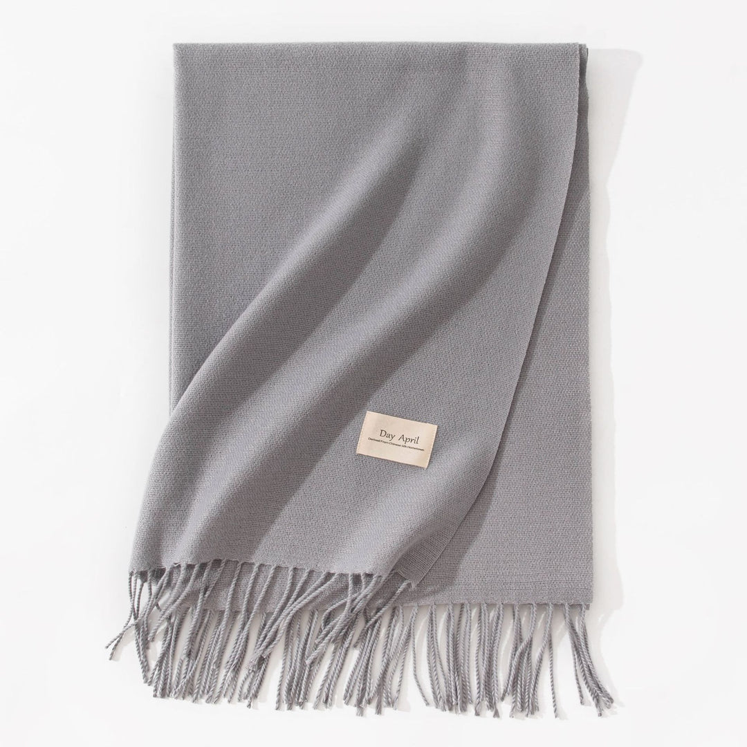 Women's Faux Cashmere Scarf with Tassels, Soft Winter Shawl
