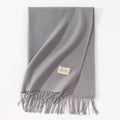 Women's Faux Cashmere Scarf with Tassels, Soft Winter Shawl
