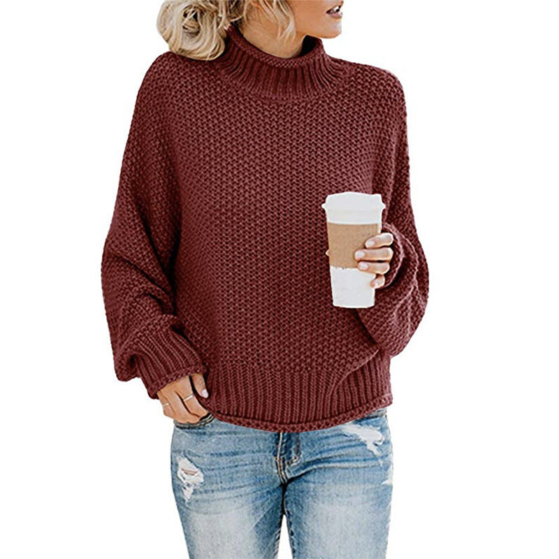 Chunky Turtleneck Sweater with Long Sleeves