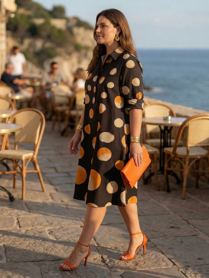 Anas | Sunset Dot Dress