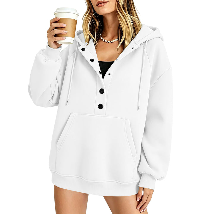 Loose Fit Pullover Hoodie with Pockets for Women