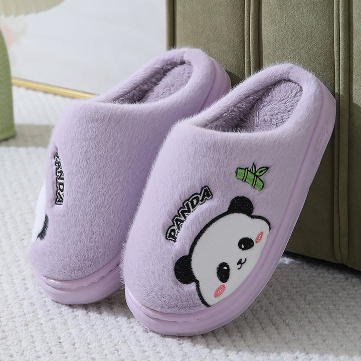 Cute Panda Slippers with Thick Cushioned Sole for Couples