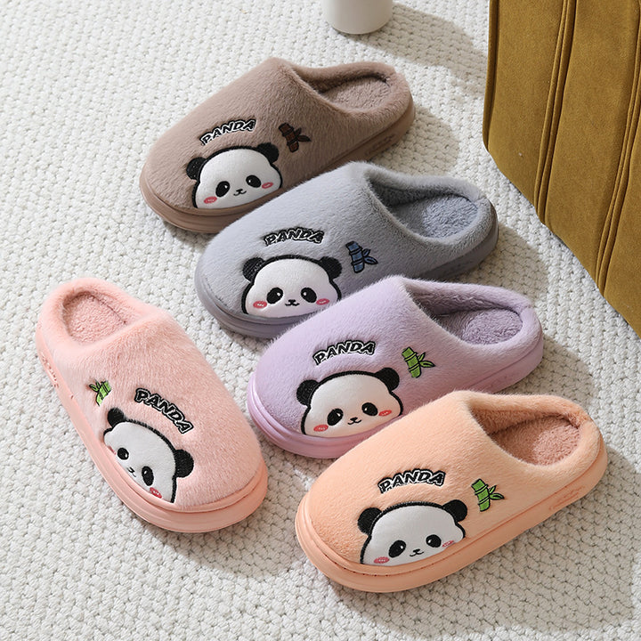 Cute Panda Slippers with Thick Cushioned Sole for Couples