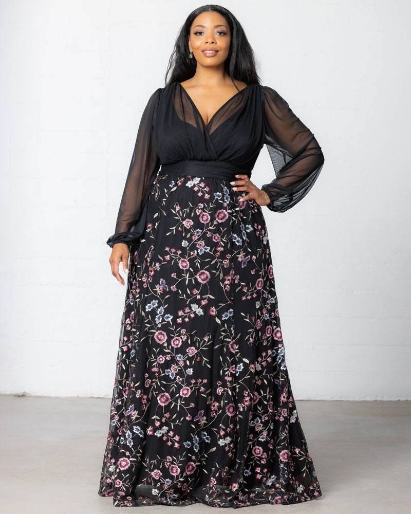 Isabella Embroidered Mesh Gown - Sale!