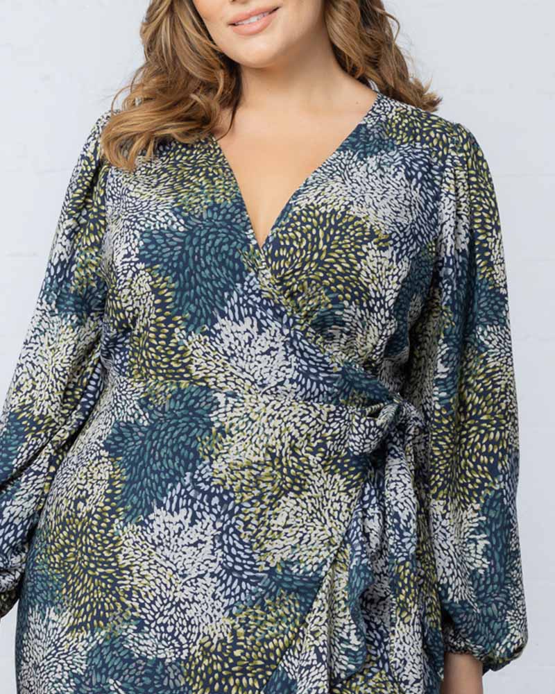 Julia Long Sleeve Wrap Dress
