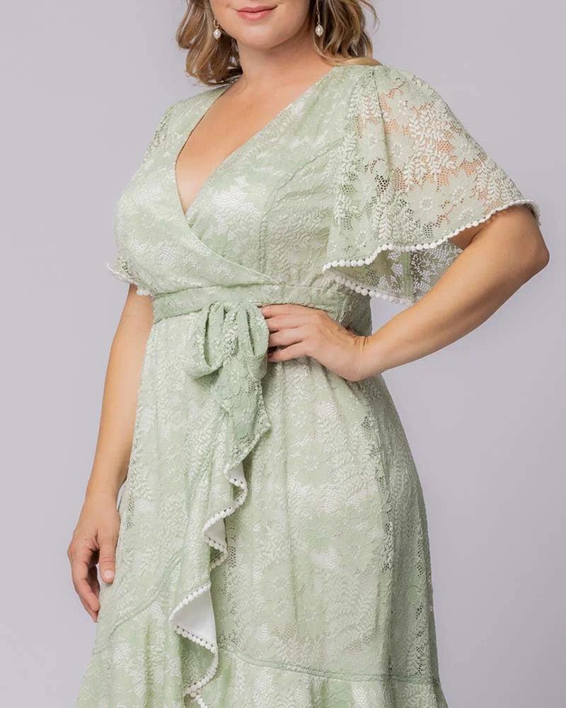Palermo Lace Faux Wrap Cocktail Dress - Sale!