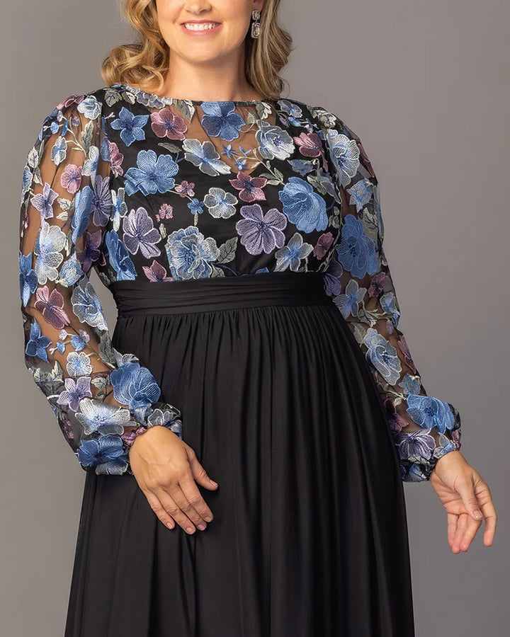 Delete - Eternal Embroidered Bodice Evening Gown