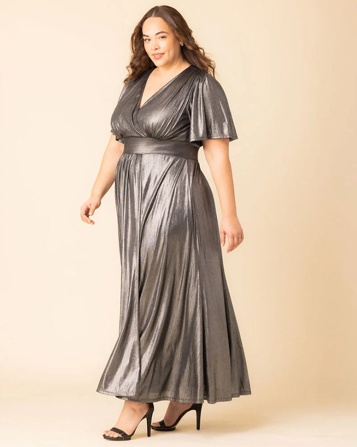 Evania Metallic Evening Gown