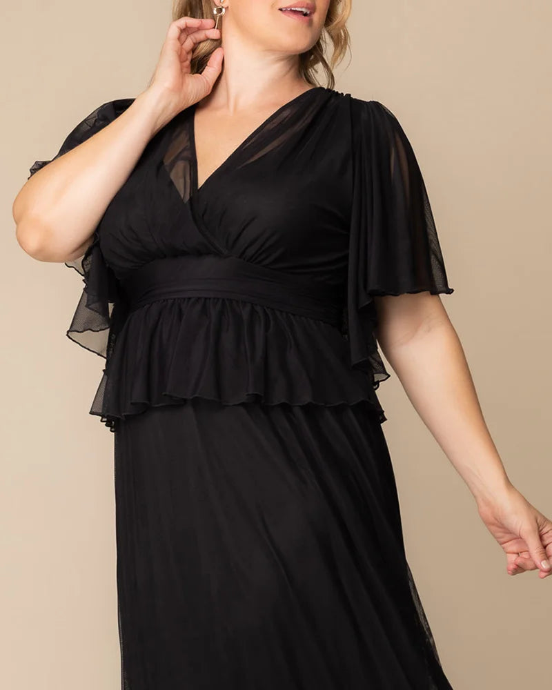 Graceful Tiered Mesh Gown