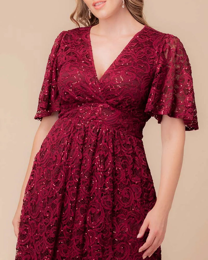 Starry Sequined Lace Cocktail Dress