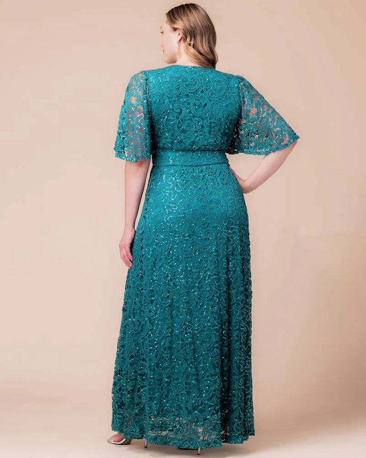 Luminous Sequin Lace Long Gown