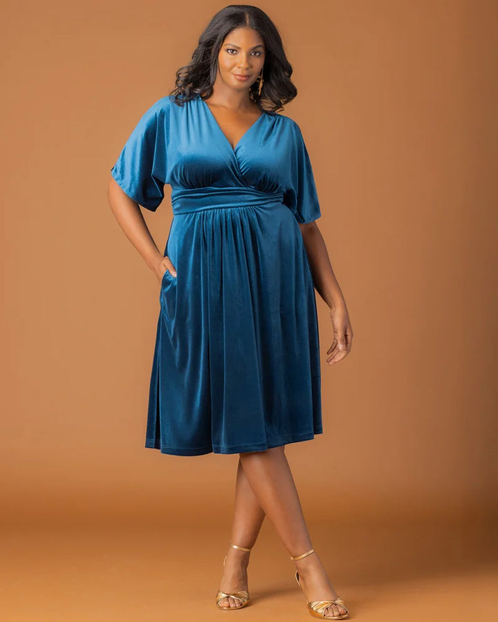 Angelic Velvet Midi Cocktail Dress