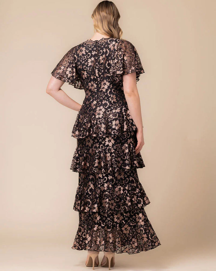 Mon Ange Tiered Lace Evening Gown - Sale!
