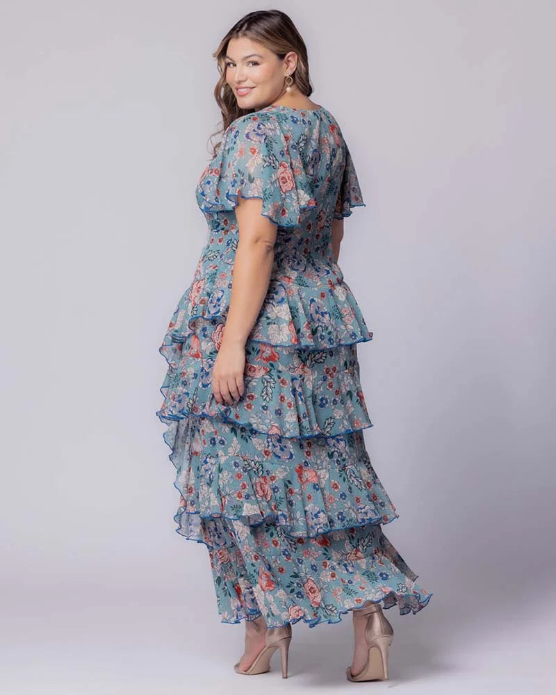 Delete - Tour de Flounce Chiffon Evening Gown - Sale!