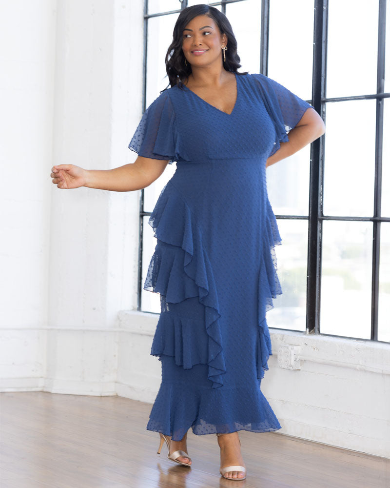 Delete - Tour de Flounce Chiffon Evening Gown - Sale!