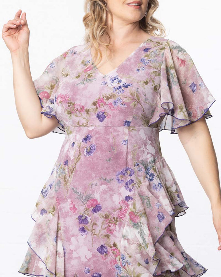 Delete - Tour de Flounce Chiffon Evening Gown - Sale!