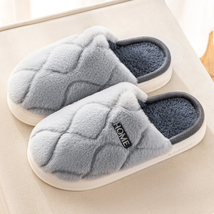 Warm Solid Plush Slippers for Women and Couples