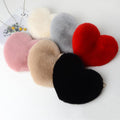 Fluffy heart-shaped bag with gold chain