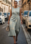 Belen | Sage Whisper Midi Dress