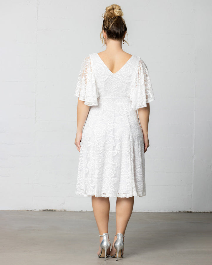 Genevieve Lace Flutter Sleeve Midi Dress - Sale!