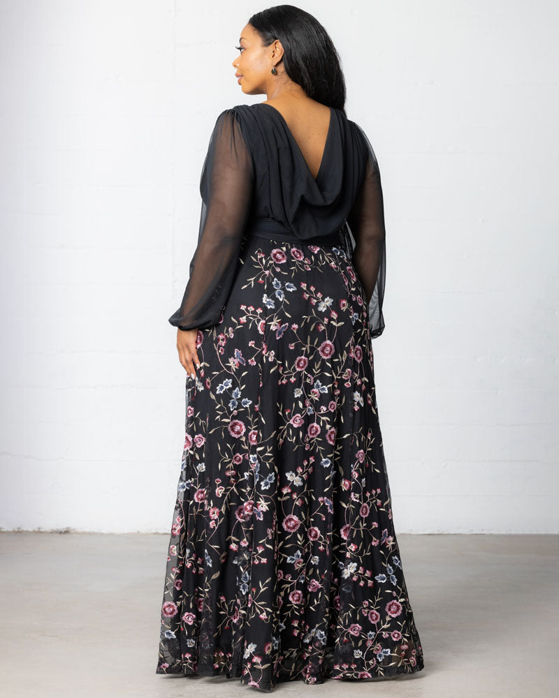 Isabella Embroidered Mesh Gown - Sale!