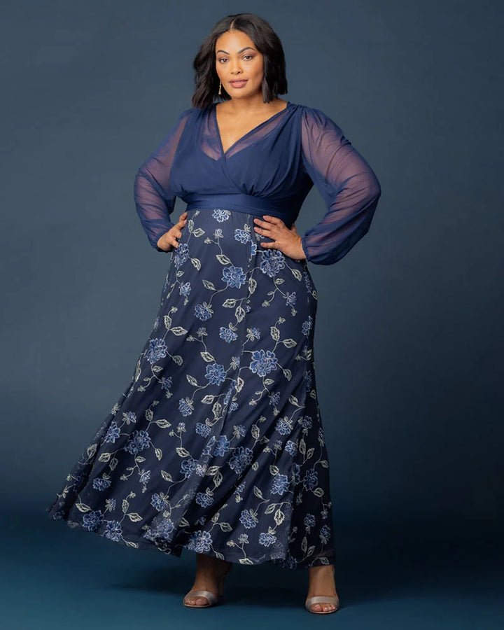 Isabella Embroidered Mesh Gown - Sale!