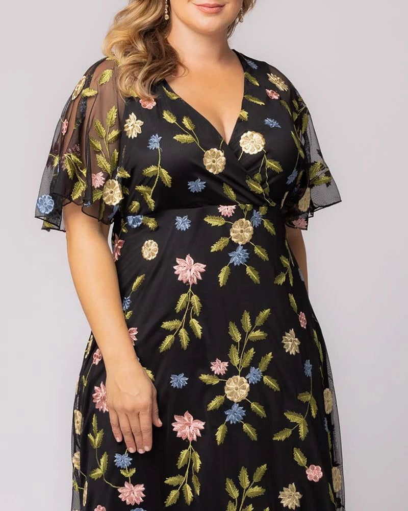 Embroidered Elegance Evening Gown - Sale!