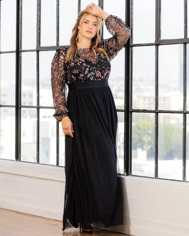 Delete - Eternal Embroidered Bodice Evening Gown