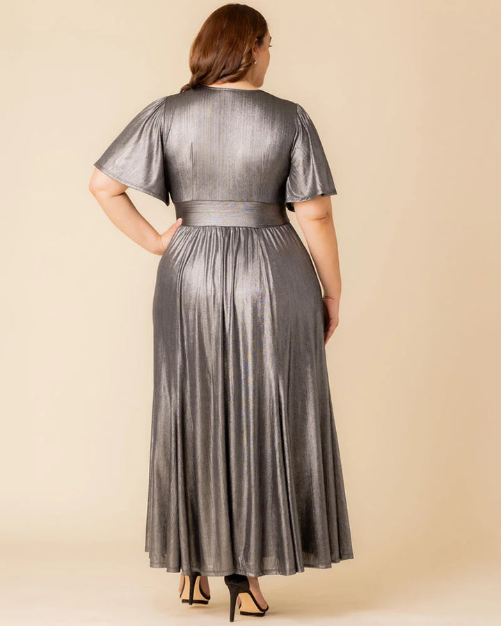Evania Metallic Evening Gown