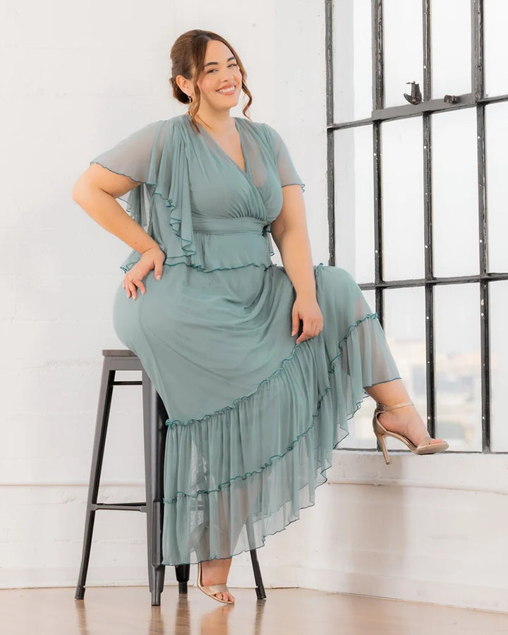Graceful Tiered Mesh Gown - Sale!