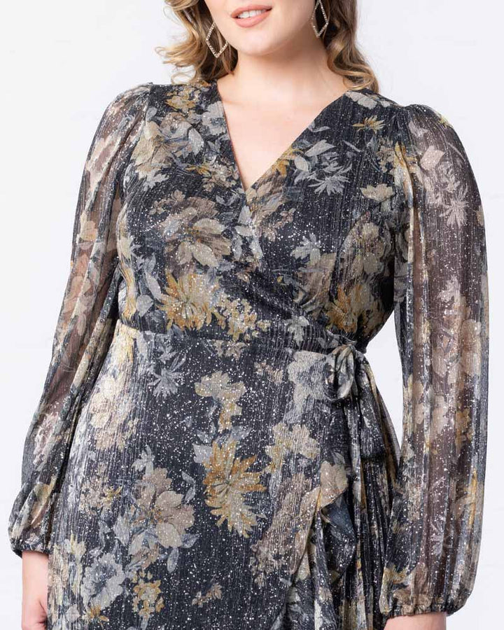 Clara Sparkling Long Sleeve Wrap Dress – Sale!