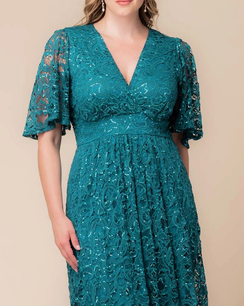 Luminous Sequin Lace Long Gown