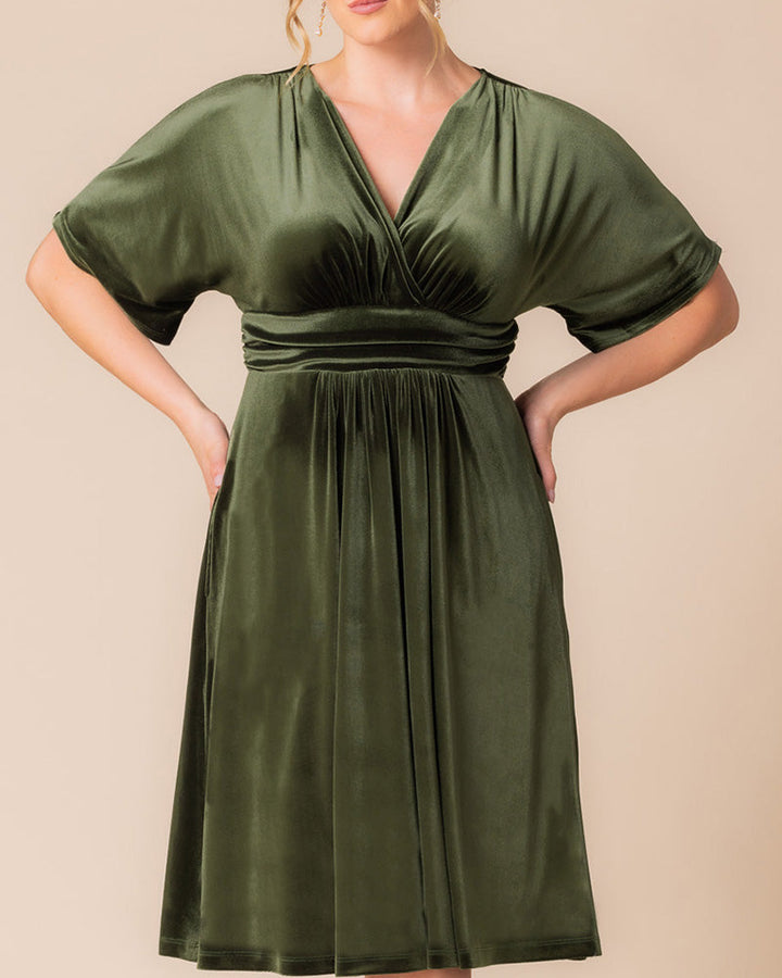 Angelic Velvet Midi Cocktail Dress