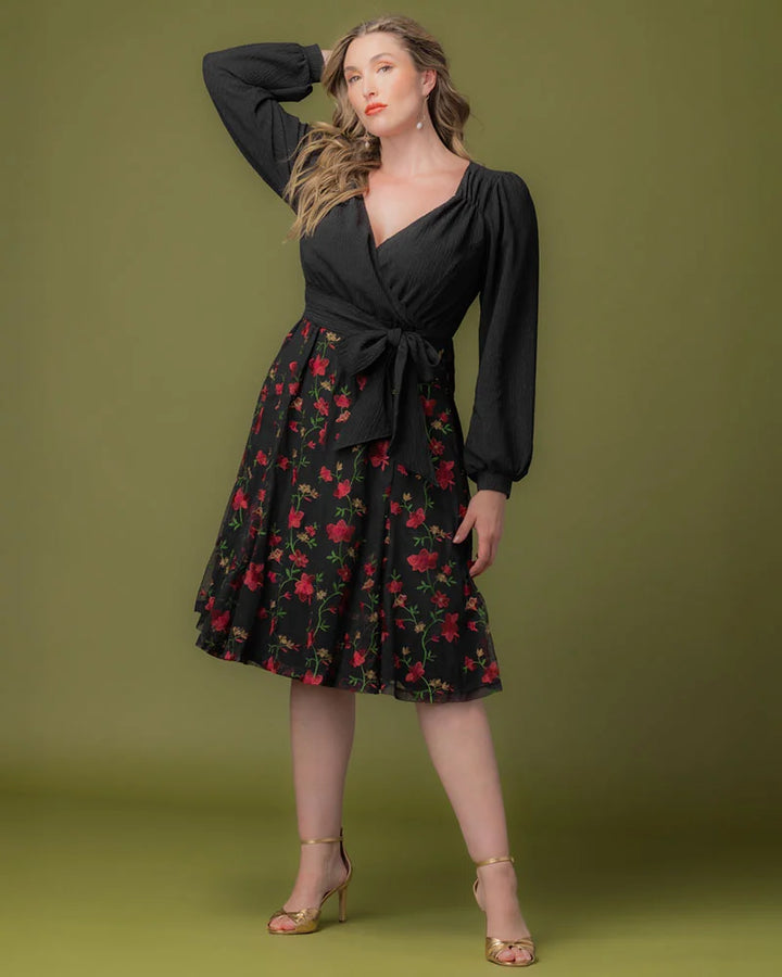 Chelsea Embroidered Midi Cocktail Dress - Sale!