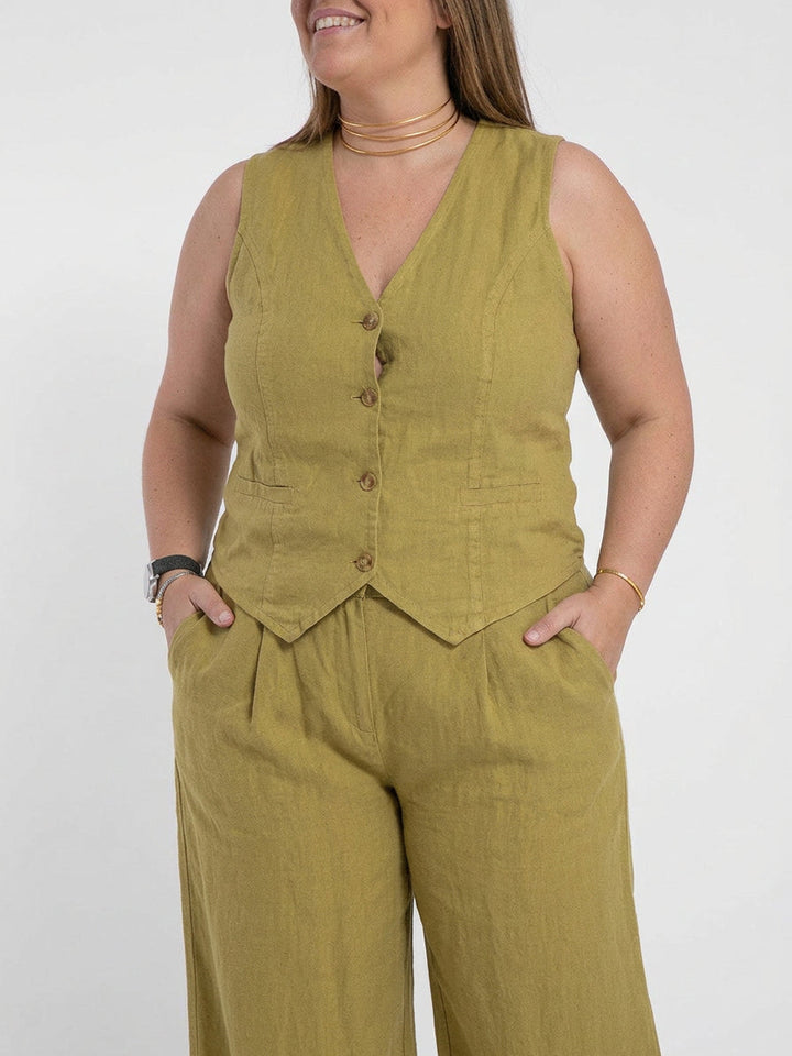 Seraphina  Co-ord Set Elegant Two-Piece With Waistcoat &amp; Pants Wide-Leg