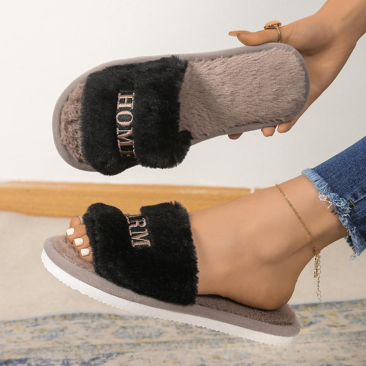 Faux Rabbit Fur Slippers for Women and Men – EVA Foam Sole