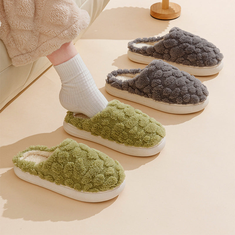 Soft Plush Fleece Slippers for Women and Men, Slip-On