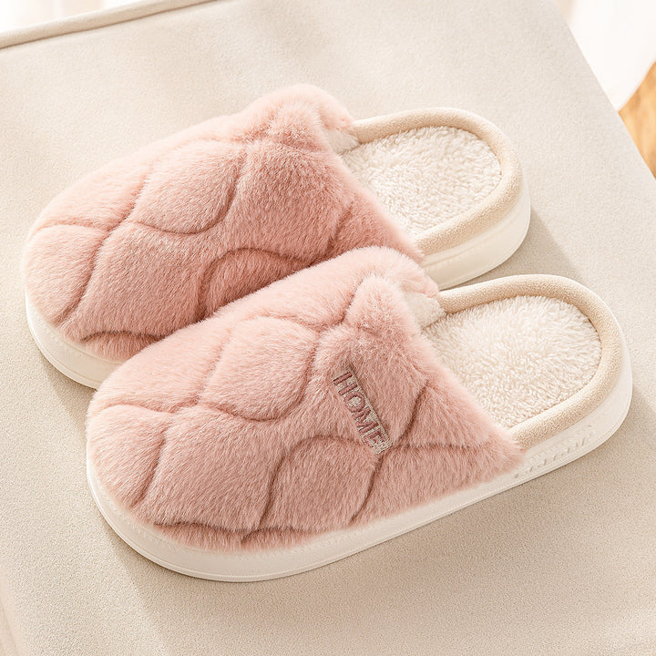 Warm Solid Plush Slippers for Women and Couples