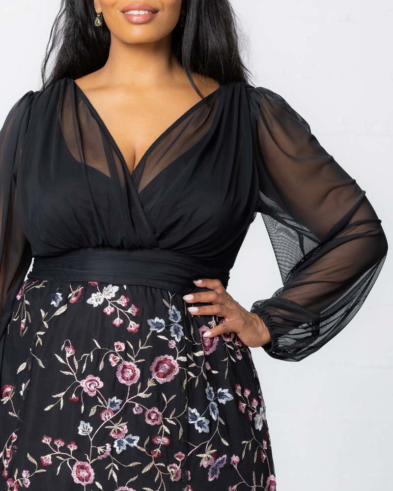 Isabella Embroidered Mesh Gown - Sale!