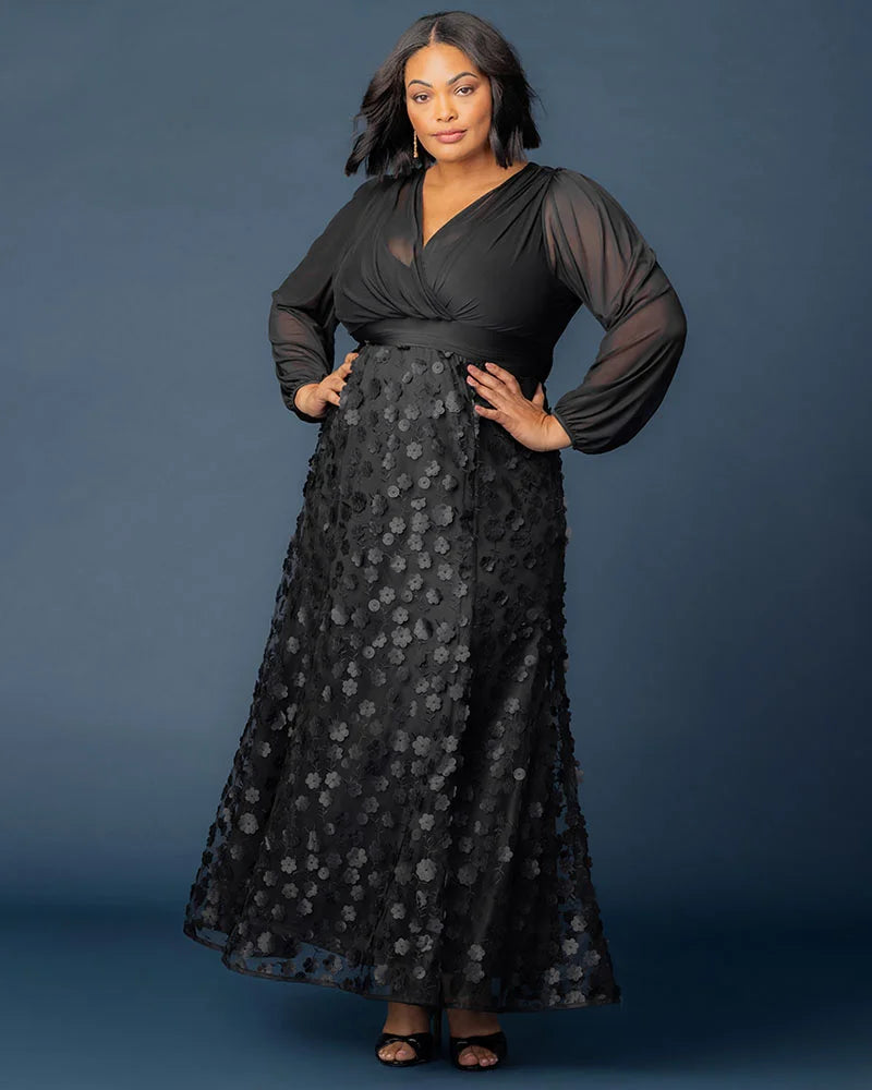 Blossoming Beauty Mesh Evening Gown